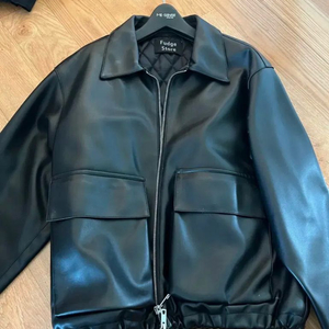 Fudge Store 블랙 레더 자켓 L