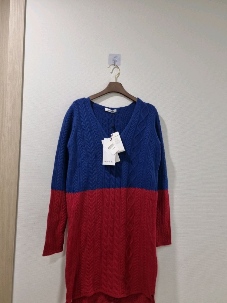 라코스테 케이블 니트 원피스 블루/레드 새상품--1