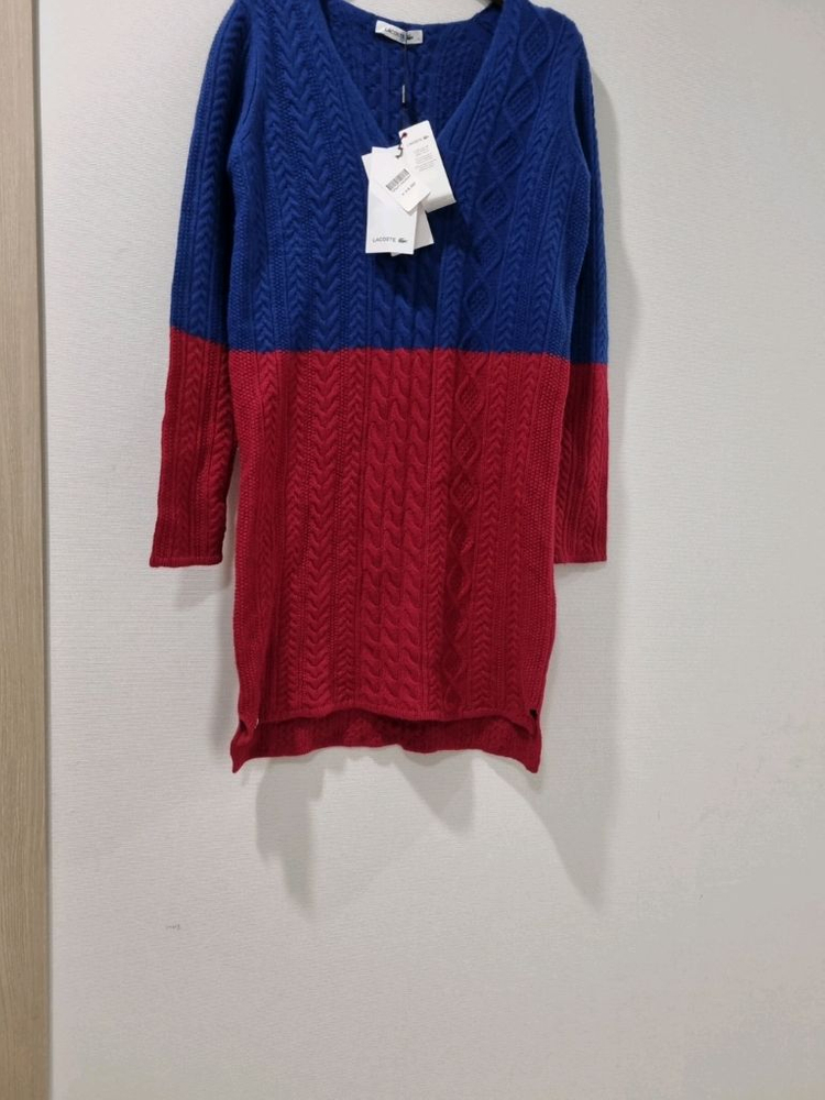 라코스테 케이블 니트 원피스 블루/레드 새상품--2