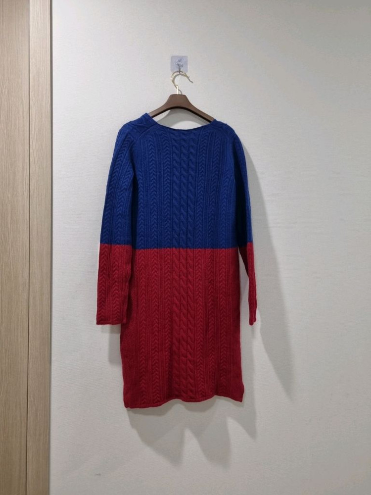 라코스테 케이블 니트 원피스 블루/레드 새상품--3