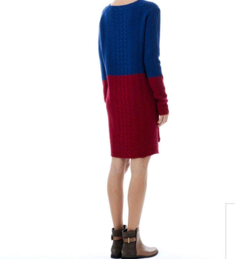 라코스테 케이블 니트 원피스 블루/레드 새상품--6
