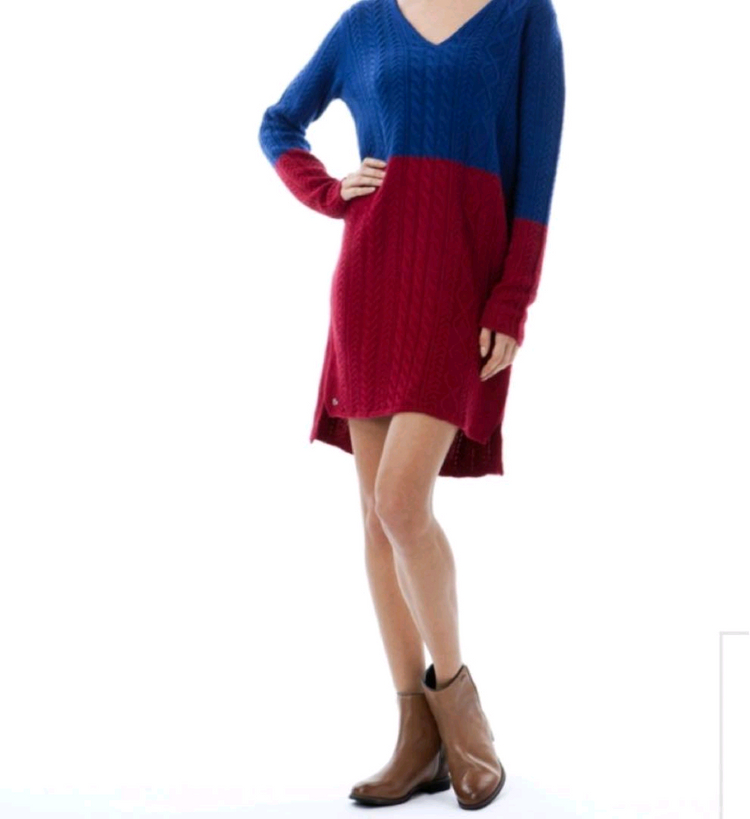 라코스테 케이블 니트 원피스 블루/레드 새상품--7
