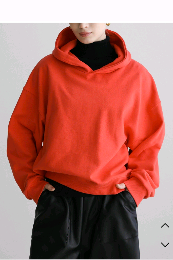 몸빼 트윙클 후드 스웨트셔츠 오렌지 프리사이즈--1
