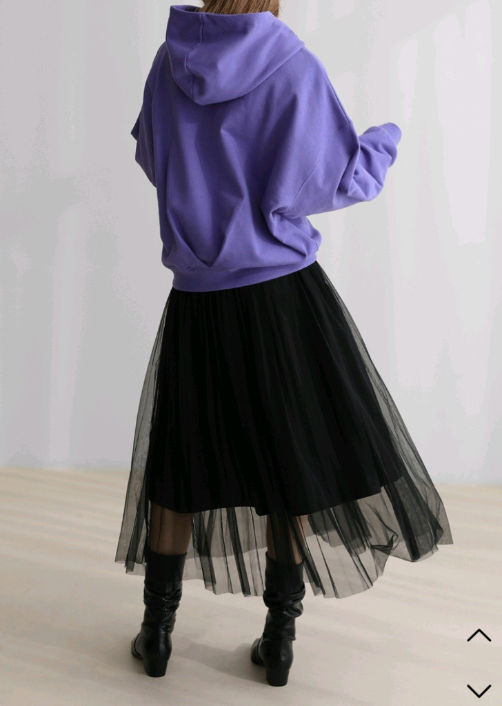 몸빼 트윙클 후드 스웨트셔츠 오렌지 프리사이즈--2