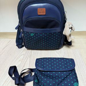 봉통 책가방 크로스백 보조가방 세트