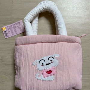 짱구 투톤컬러 골프 숄더백 토트백 흰둥이 패딩가방(새상품) 이미지