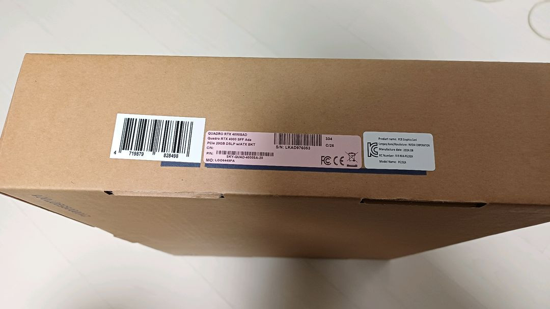 NVIDIA Quadro RTX 4000 SFF Ada Generation D6 20GB (병행수입)--1