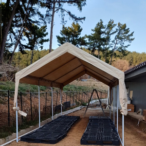 대형 이동식 자바라 천막 캐노피 그늘막 주차장 차양막 몽골텐트 방수 바퀴 창고 접이식 이미지