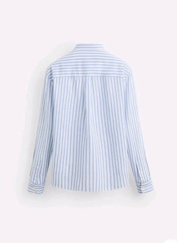 M) 자라 25fw 블루 스트라이프 리넨 코튼 셔츠 1063 305--1