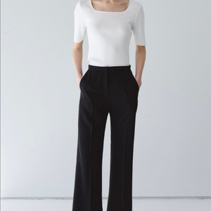 하와 마레아 썸머 부츠컷 슬랙스 블랙 롱 S 1번착용