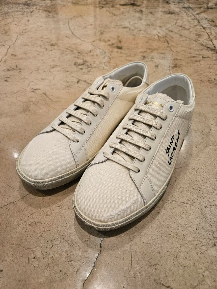 생로랑 코트 클래식 스니커즈 남성 Panna 미착용 새상품 사이즈 40--2