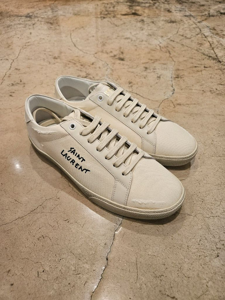 생로랑 코트 클래식 스니커즈 남성 Panna 미착용 새상품 사이즈 40--3