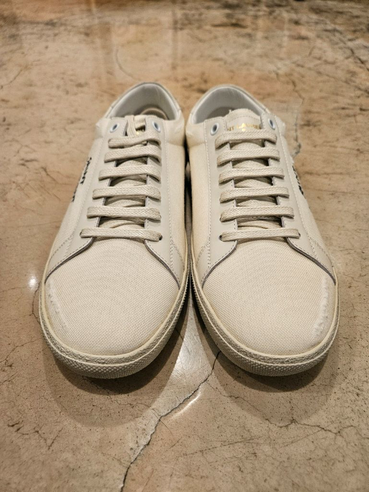 생로랑 코트 클래식 스니커즈 남성 Panna 미착용 새상품 사이즈 40.5--5