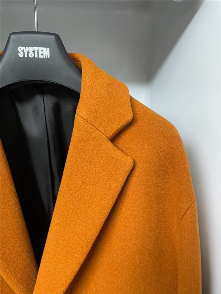 시스템옴므 캐시미어 오렌지 오버핏 코트 95사이즈--2