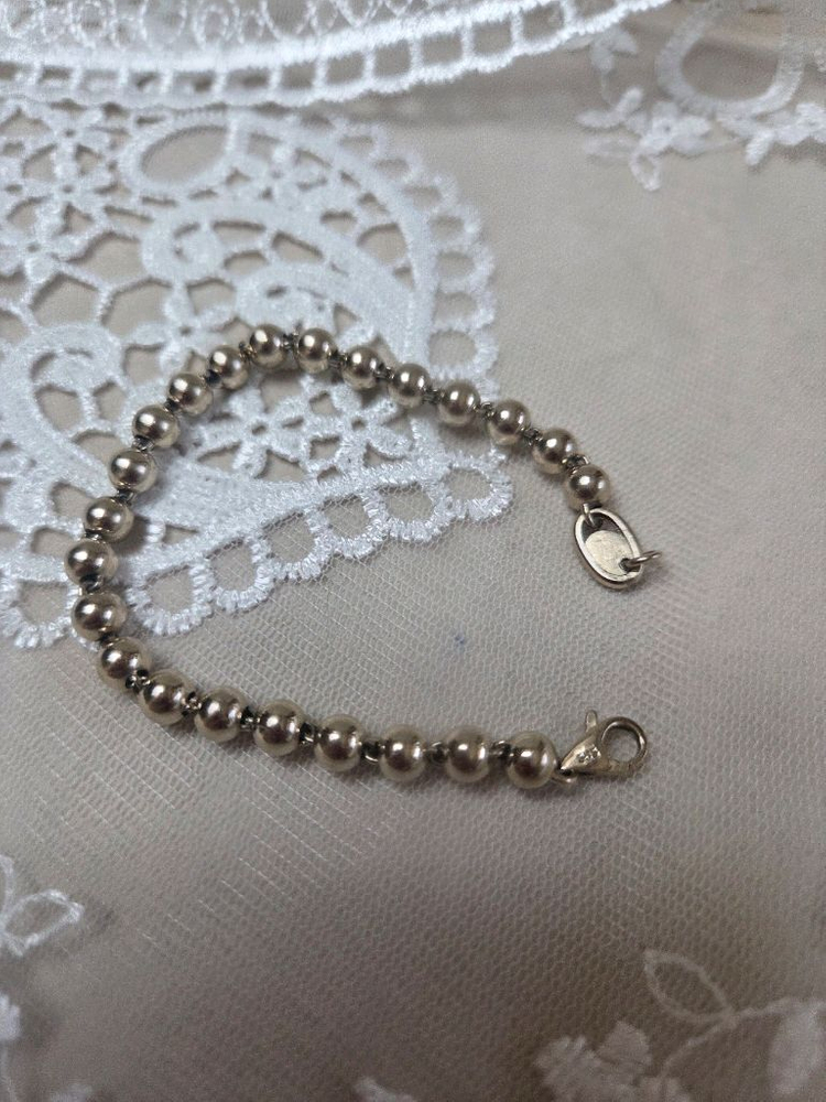 14k 리얼화이트골드볼 팔찌--1