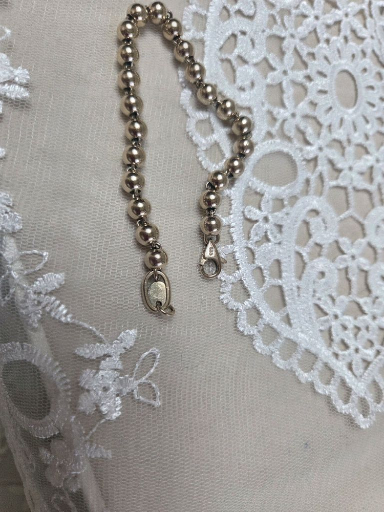 14k 리얼화이트골드볼 팔찌--3