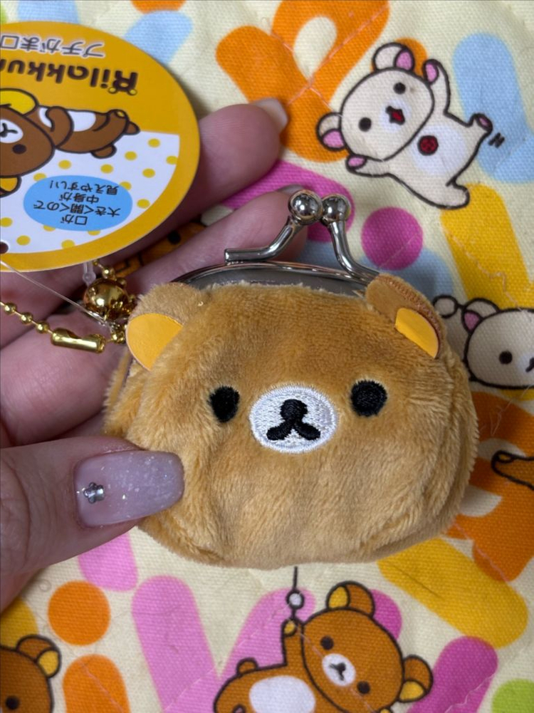 산엑스 리락쿠마 미니 가마구치 동전지갑 키링 [일본정품 새상품]--1