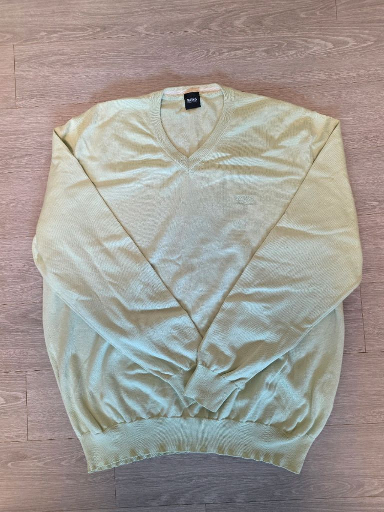 BOSS V넥 니트 멜론색 XL--0