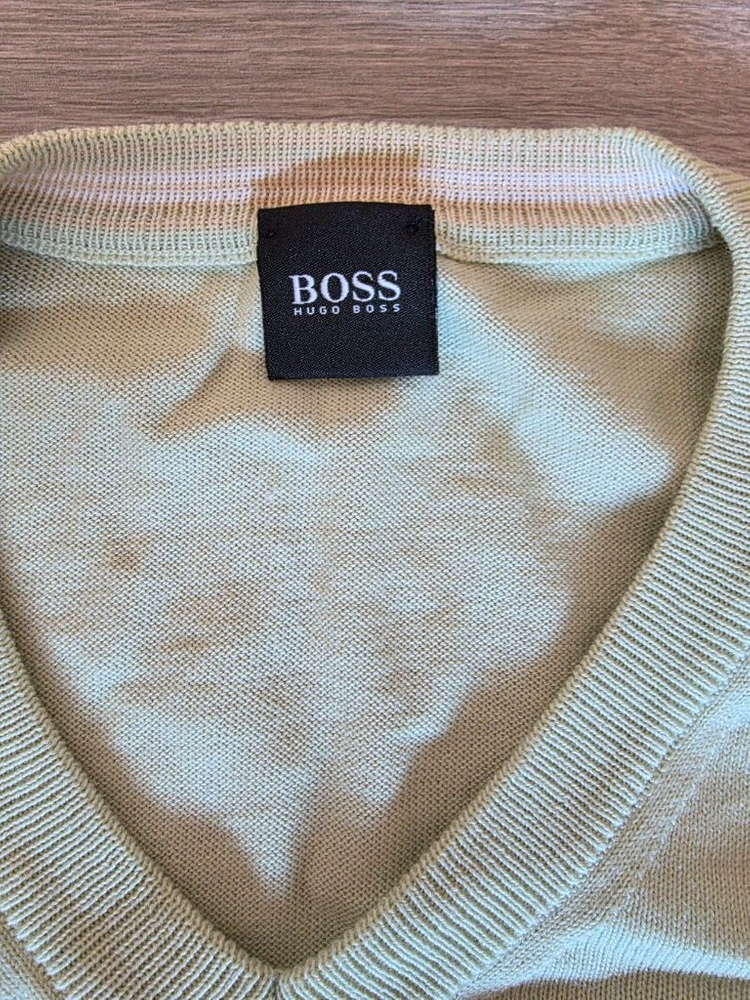 BOSS V넥 니트 멜론색 XL--2