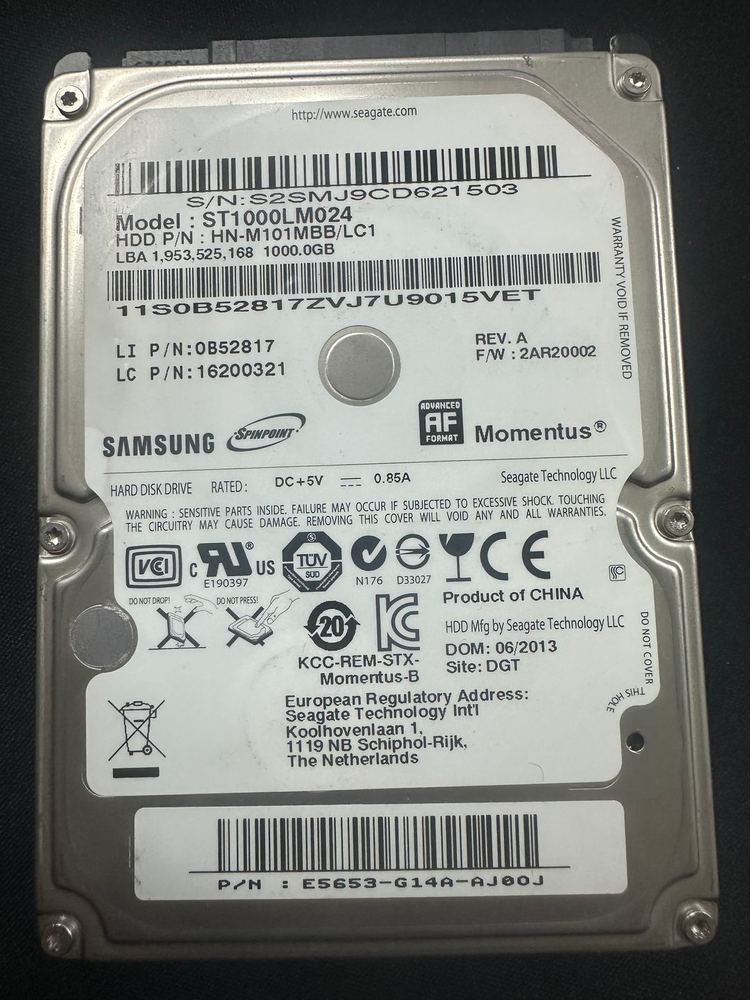 노트북용 HDD 1TB 3개 판매합니다. 이미지