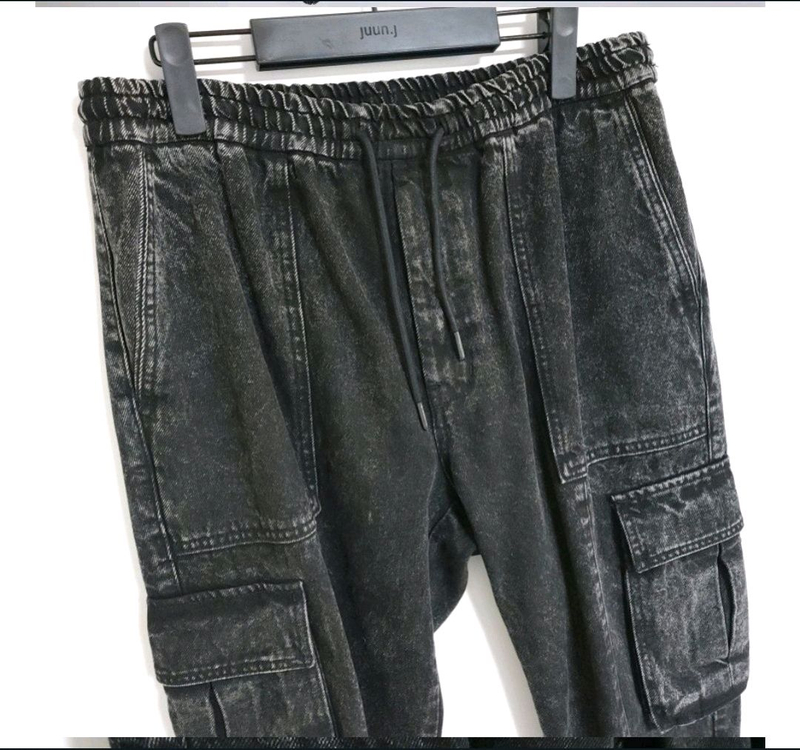 24FW 준지 흑청 카고 조거팬츠--4
