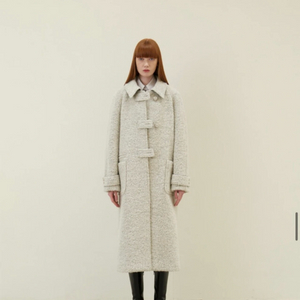 정가41.9) 마론에디션 크림멜란지 알파카 울코트[미들사이즈]