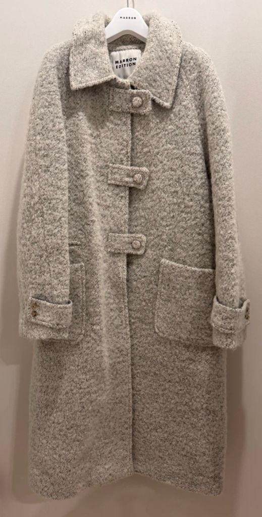 정가41.9) 마론에디션 크림멜란지 알파카 울코트[미들사이즈] 이미지