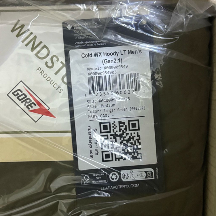 아크테릭스 리프 콜드 WX 후디 LT Gen2.1 레인저 그린 M--9