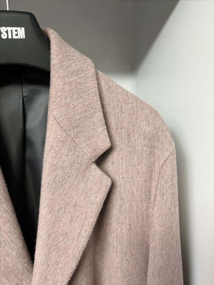 시스템옴므 멜란지핑크 오버핏 핸드메이드 코트 95사이즈--2