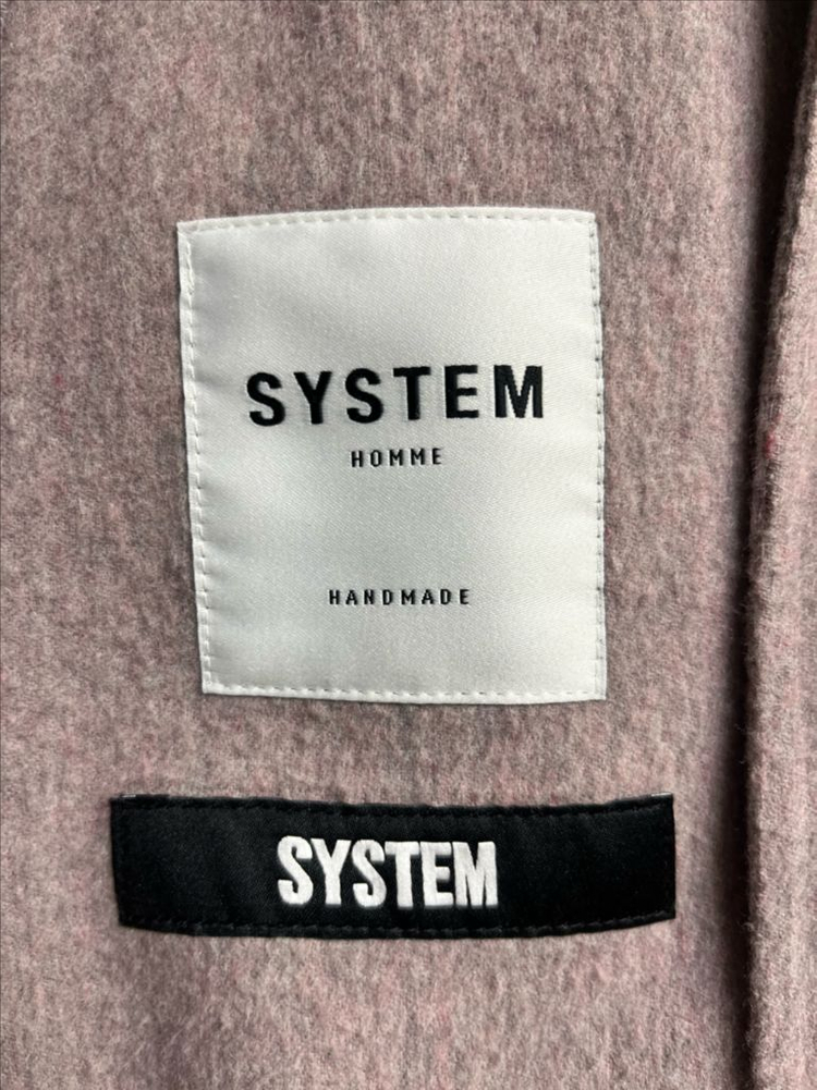 시스템옴므 멜란지핑크 오버핏 핸드메이드 코트 95사이즈--4