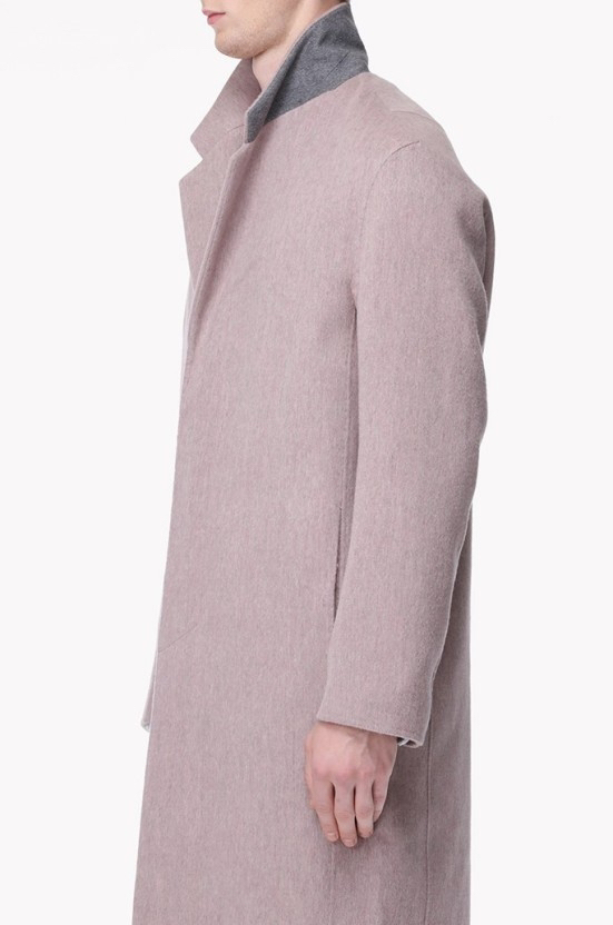 시스템옴므 멜란지핑크 오버핏 핸드메이드 코트 95사이즈--6