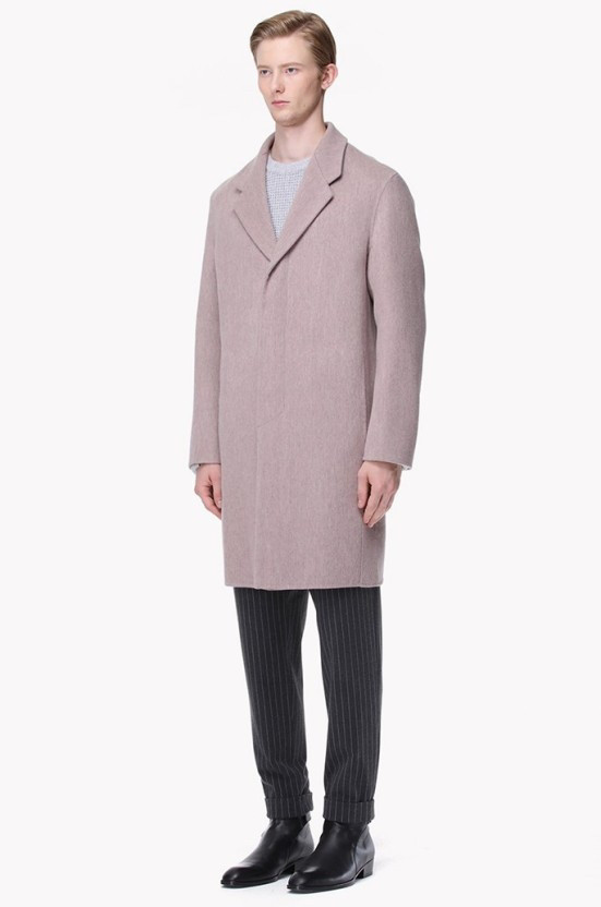 시스템옴므 멜란지핑크 오버핏 핸드메이드 코트 95사이즈--7