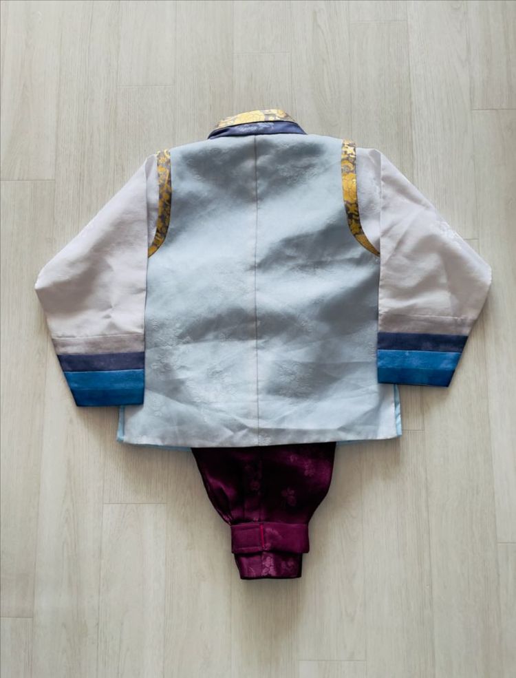 남아 한복 풀세트 6호(115cm) (도령모자+복주머니+한복단추) 이미지