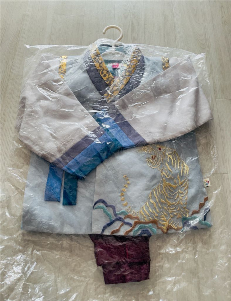 남아 한복 풀세트 6호(115cm) (도령모자+복주머니+한복단추) 이미지