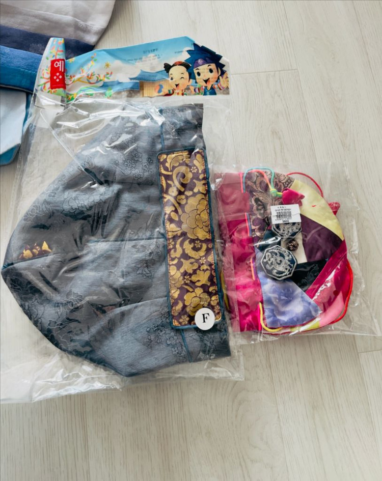 남아 한복 풀세트 6호(115cm) (도령모자+복주머니+한복단추) 이미지