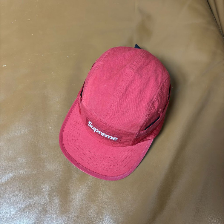 슈프림 캠프캡 모자 박스로고 24fw 메쉬 포켓 레드--5