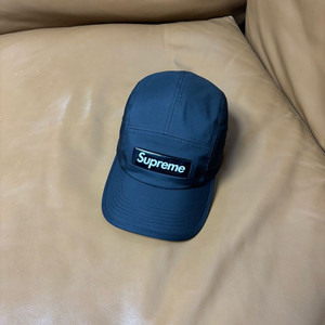 슈프림 캠프캡 모자 박스로고 인셋 젤 블랙