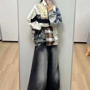 조던 x 리셀 웨스트브룩 와이낫 패치워크 하프 집 자켓