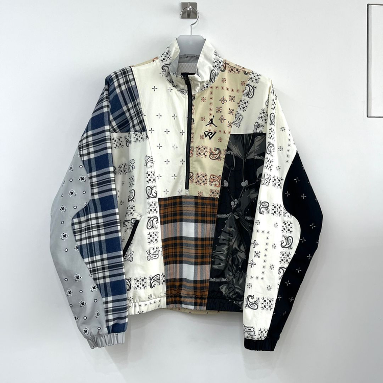 조던 x 리셀 웨스트브룩 와이낫 패치워크 하프 집 자켓--1