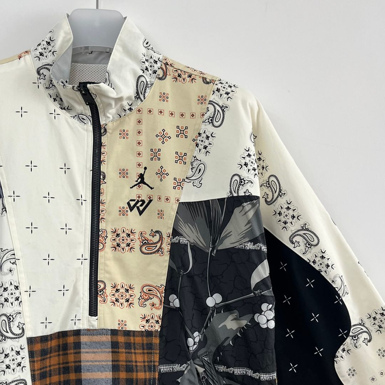 조던 x 리셀 웨스트브룩 와이낫 패치워크 하프 집 자켓--3