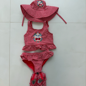 콩제슬레드 유아 비키니 수영복 3y 모자신발 일괄판매