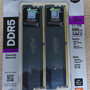 마이크론 Crucial DDR5-6000 CL36 Pro Overclocking 패키지 32GB(16Gx2)