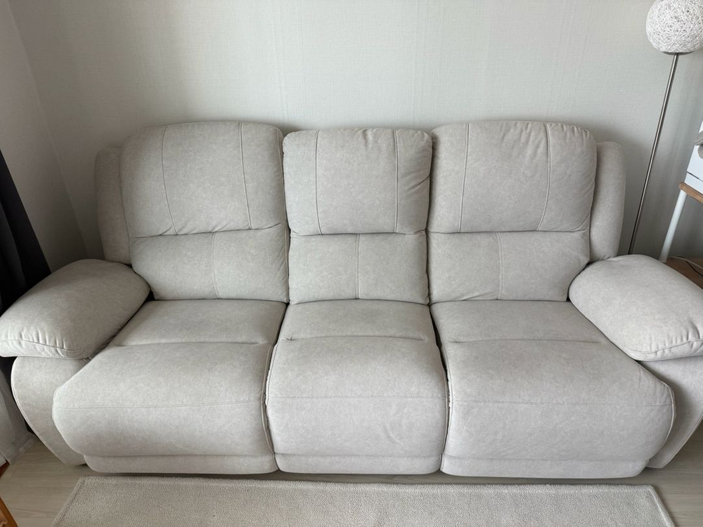3인용 리클라이너 아이보리 소파--0