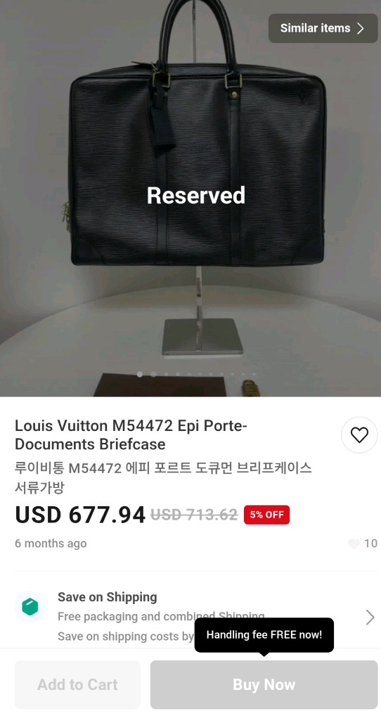 [정가110만원]루이비통 에피 포르트 도큐먼트 보야주 브리프케이스 서류가방 골프백 이미지