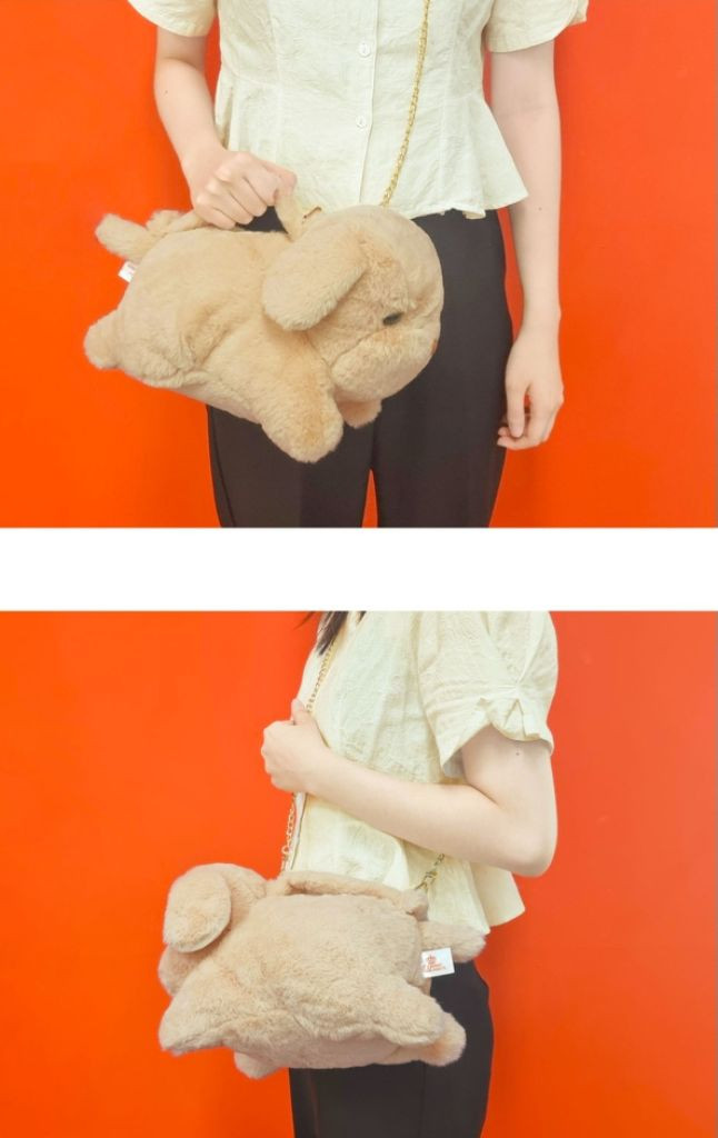 짱정품)둥글퍼피봉제인형 크로스백 미개봉--1