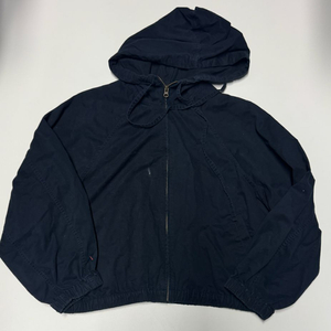여성 유니클로 x JW앤더슨 오버핏 코튼 후드 자켓 L 네이비