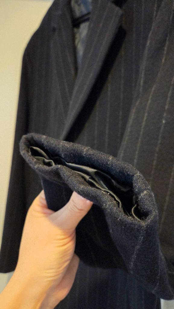 지이크 파렌하이트 네이비 스트라이프 코트--1