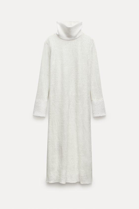 자라 자카드 울 원피스--1