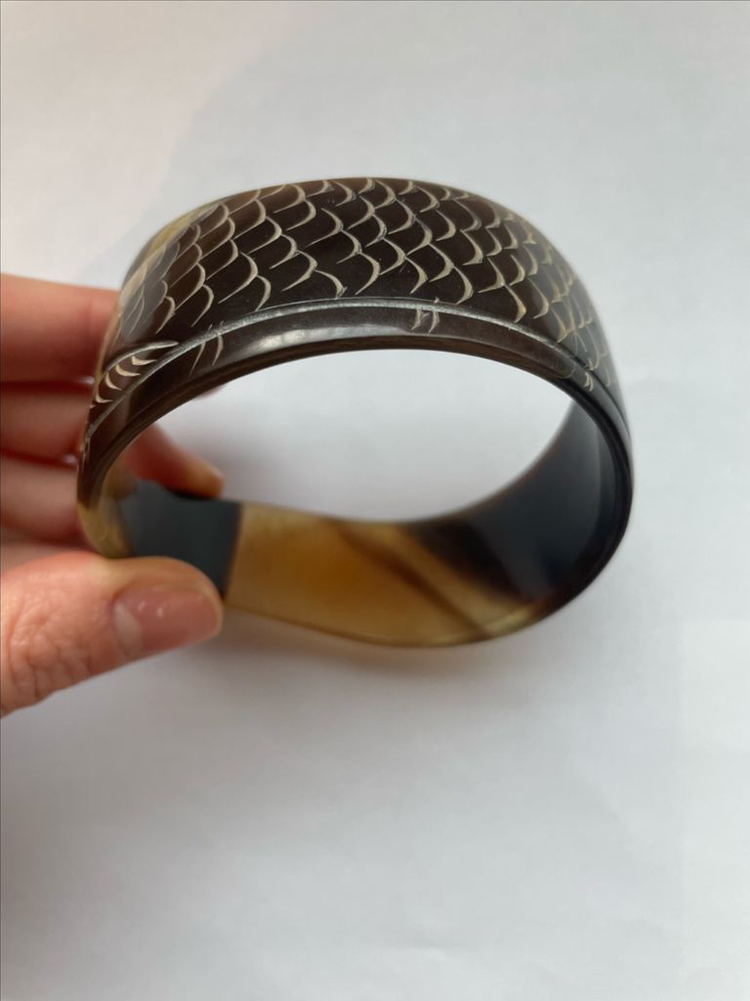 핸드메이드 팔찌 뱅글 링팔찌 화각 조각 뿔 상아--2