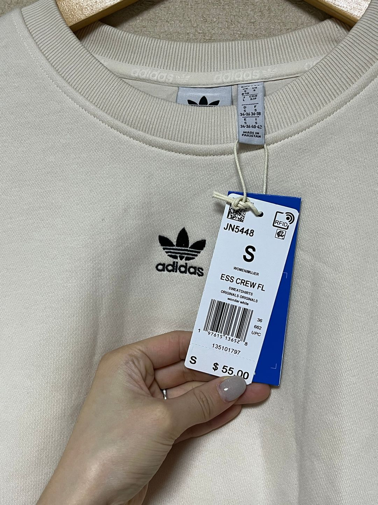아디다스 에센셜 크루 플리스 스웻셔츠 S--5